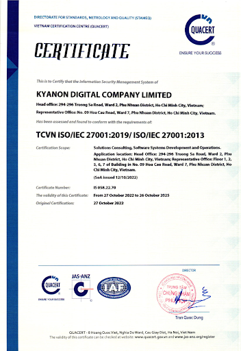 Kyanon Digital Achieves The ISO 27001:2013 Certificate 2