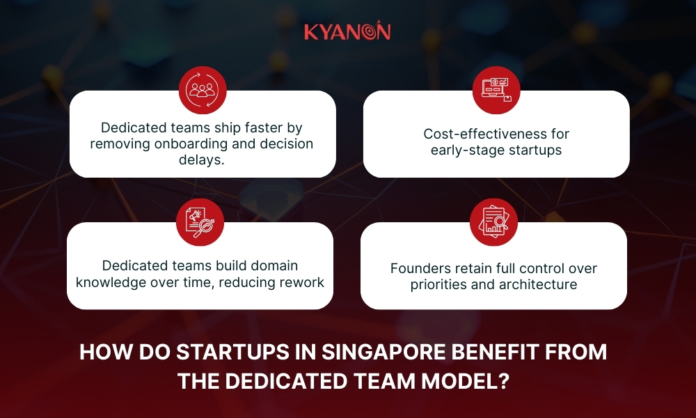 How do startups in Singapore benefit from the dedicated team?