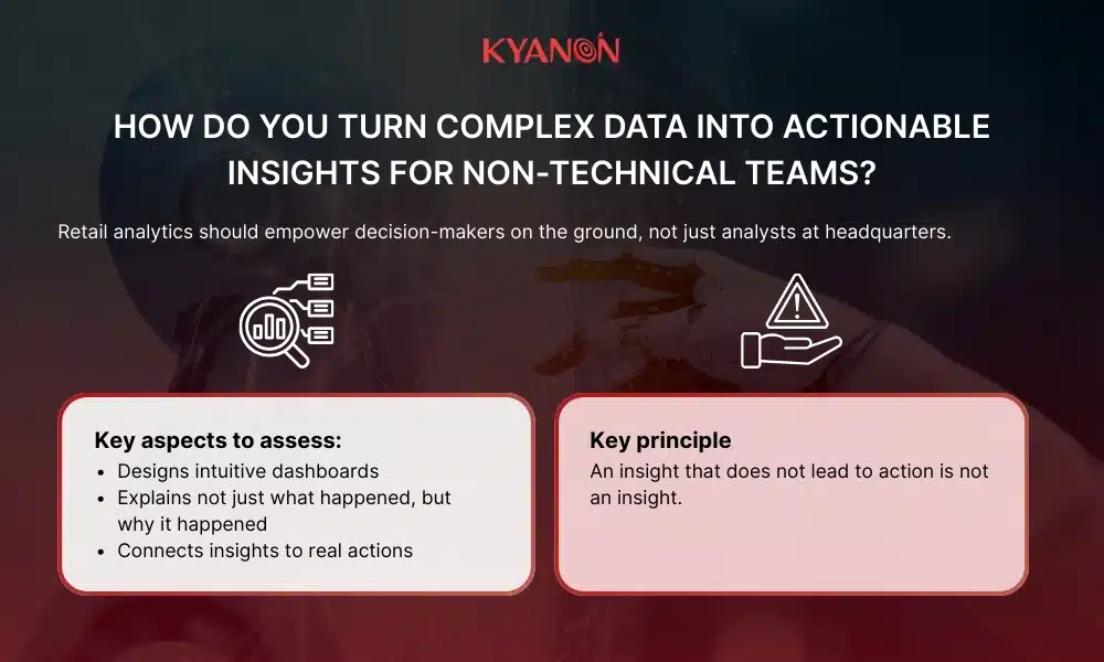 How do you turn complex data into actionable insights for non-technical teams?